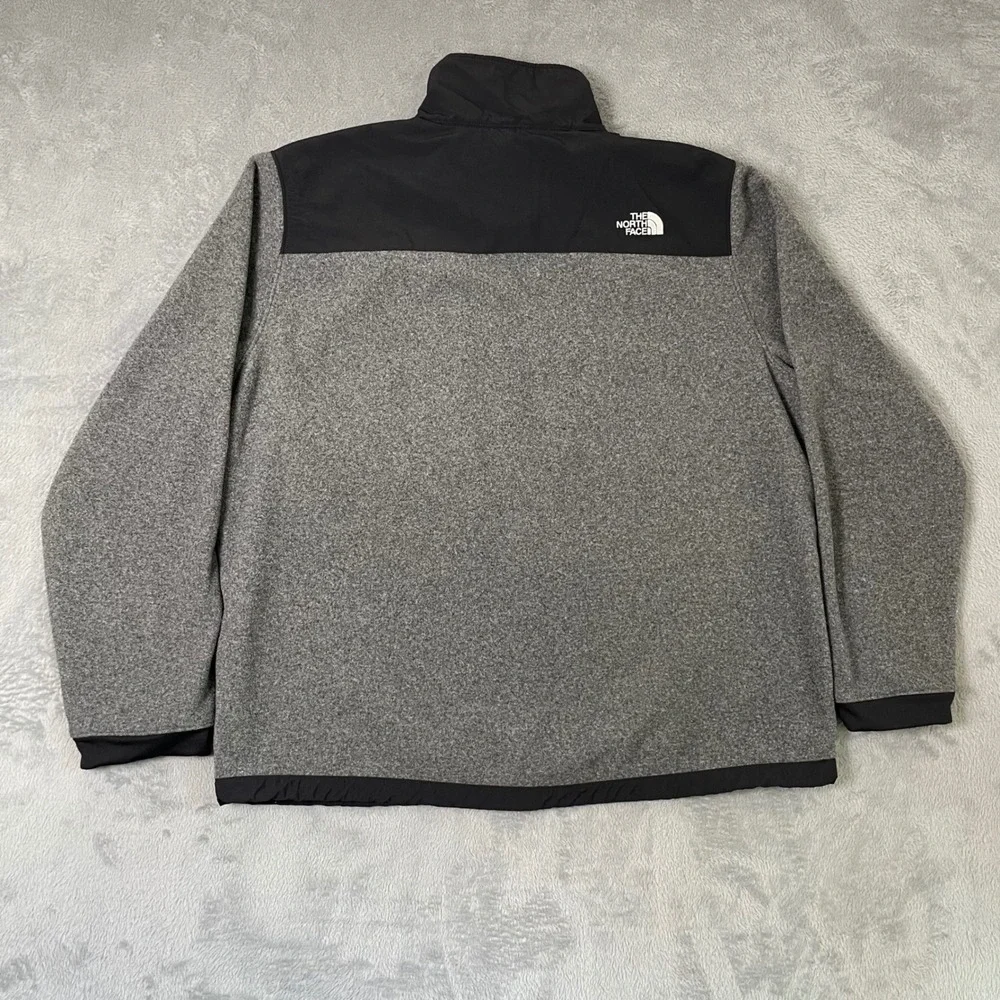 The North Face Denali Jacket Mens XXL Gray Black Colorblock Zip Up Outdoor